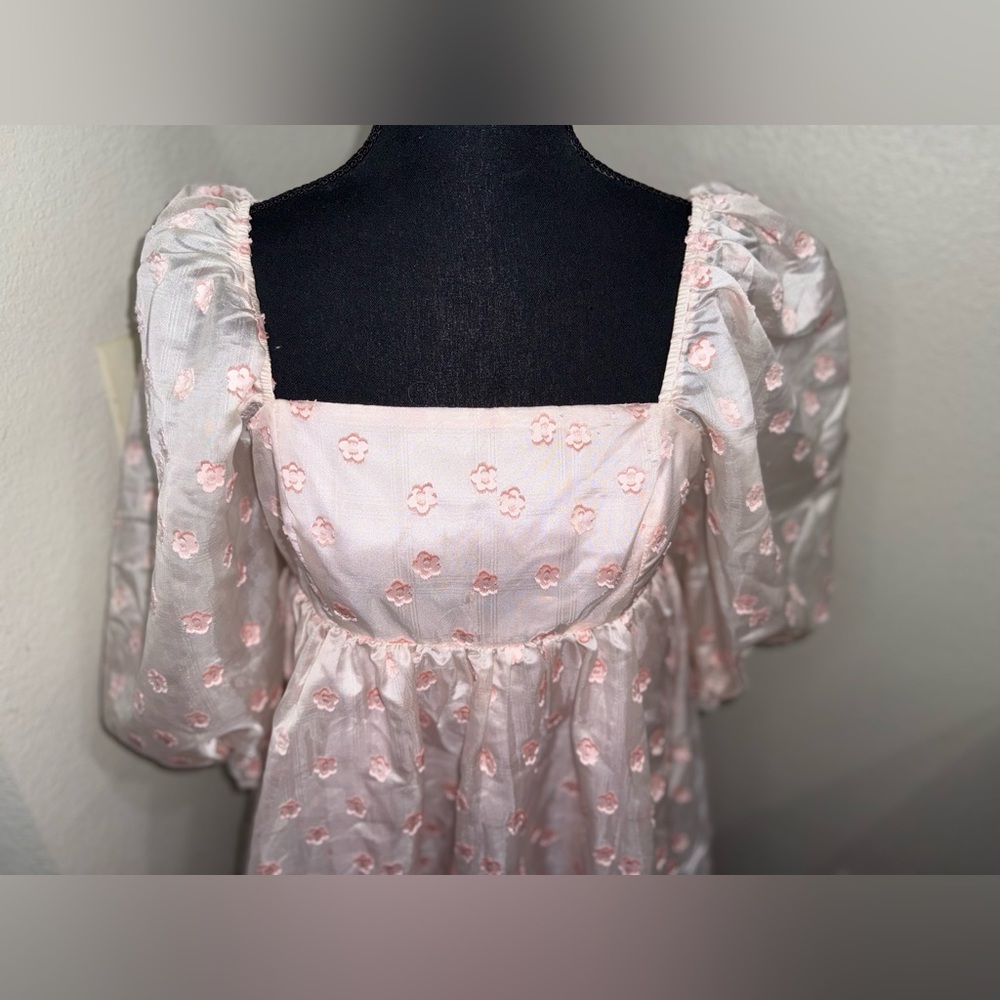 Storia Cottagecore Floral Puff‎ Sleeve Babydoll Dress- Size Medium - Picture 3 of 10